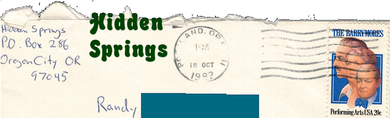 Hidden Springs envelope